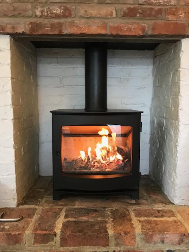 Large wood burning stove in Tunbridge Wells fireplace