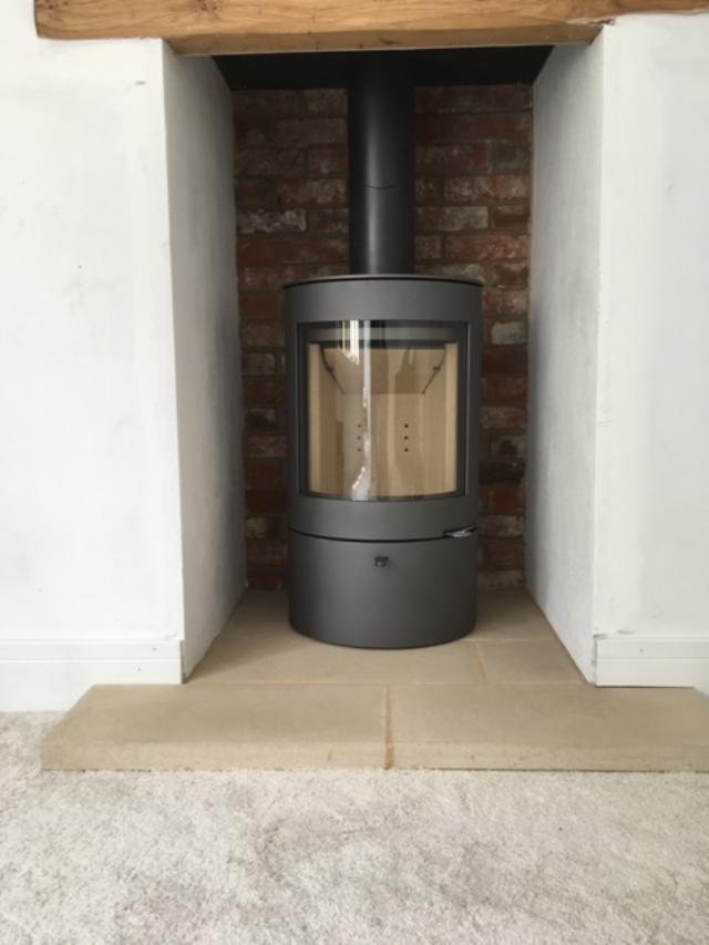 Modern Contura log burner installation Tunbridge Wells